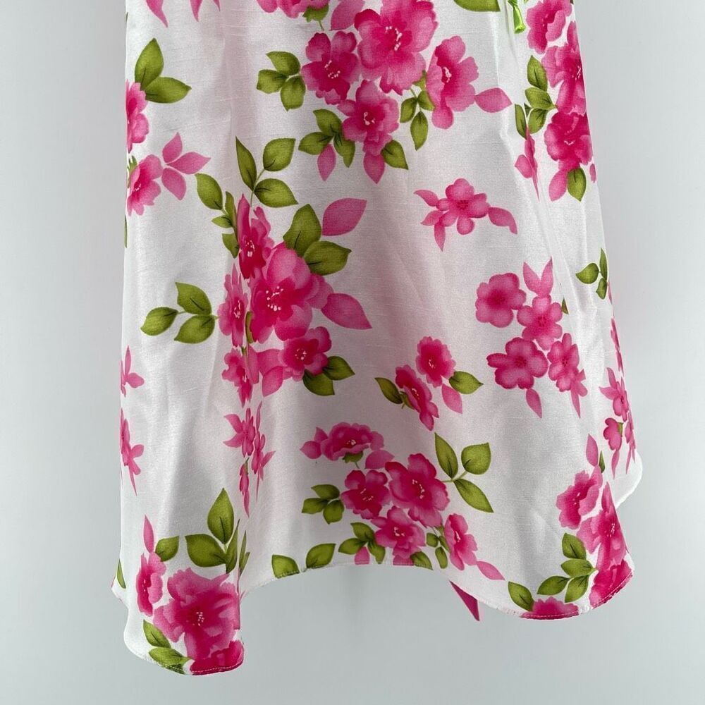 Emily West Girls Pink Green Floral Sleeveless Belted Formal A-Line Dress Size 7 - Picture 6 of 14